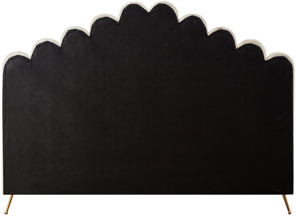 Lily Cream Velvet King Bed