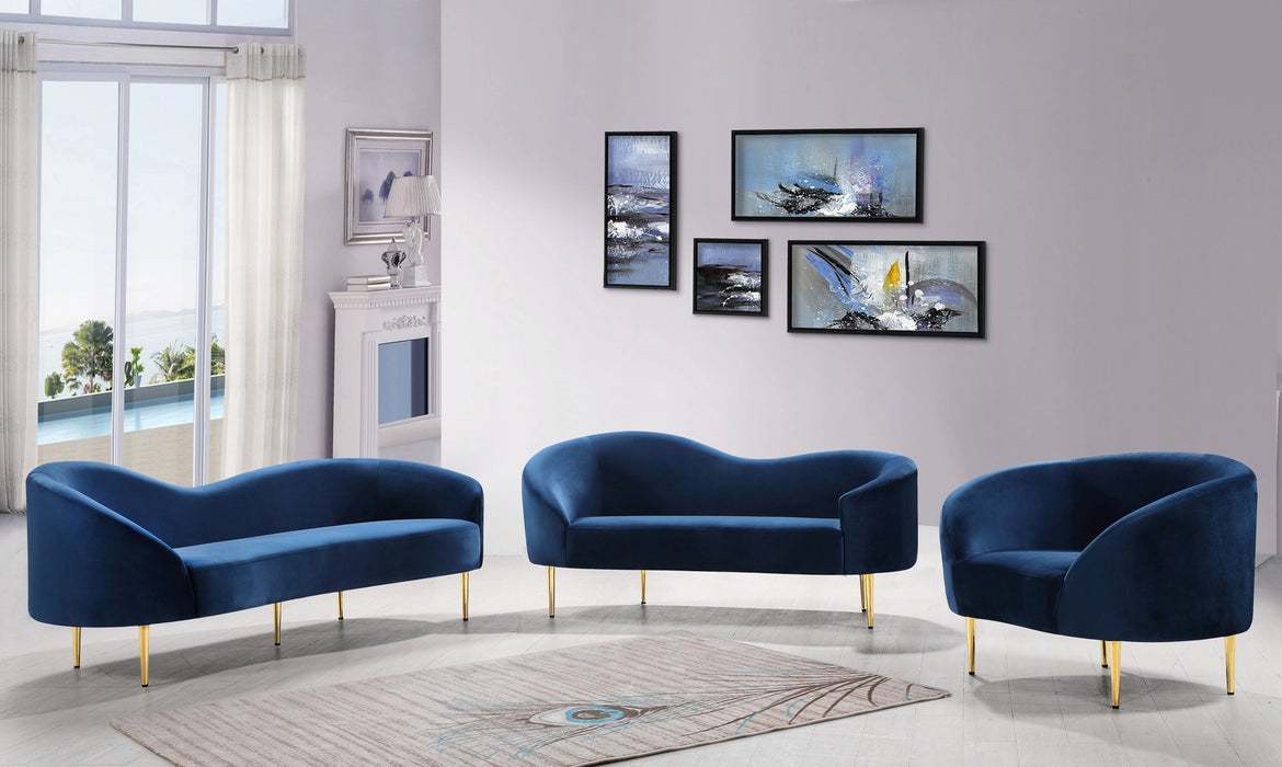 Ritz Navy Velvet Sofa