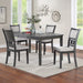 Gia 5 Pc 60" Dining Table & 4 Chairs-Gray