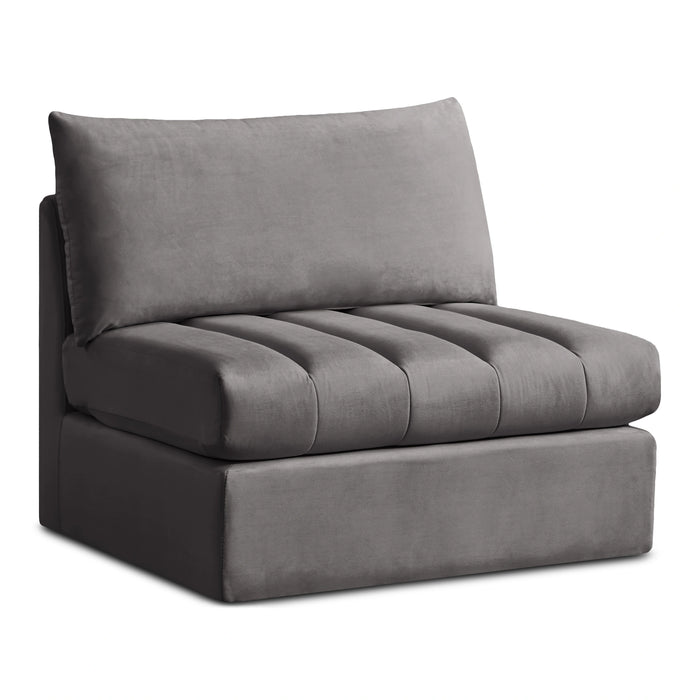Jacob Grey Velvet Armless