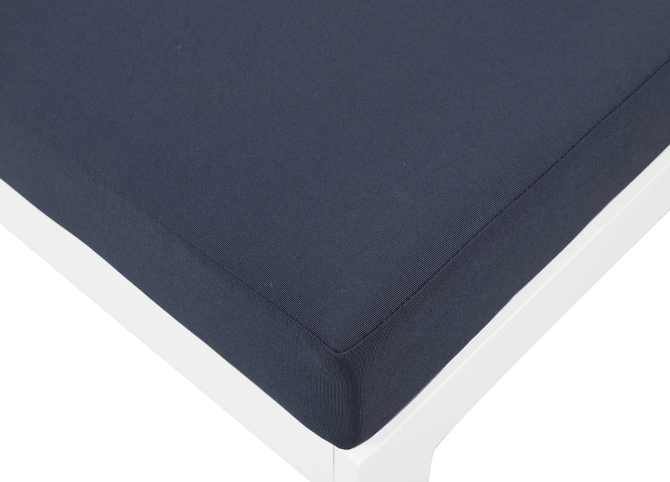 Nizuc Navy Waterproof Fabric Outdoor Patio Aluminum Corner Chair