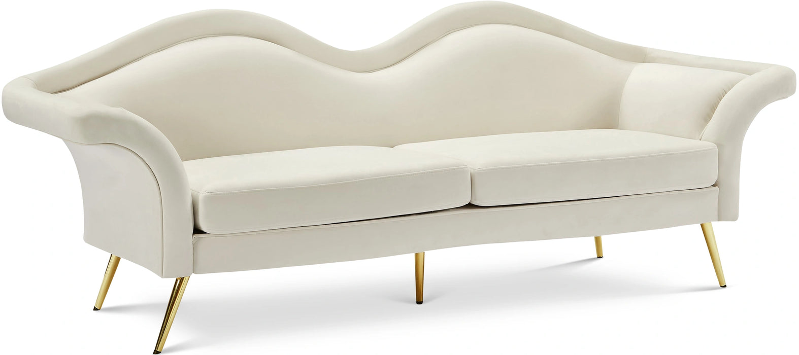 Lips Cream Velvet Sofa