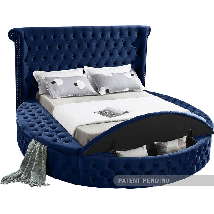 Luxus Navy Velvet Full Bed (3 Boxes)