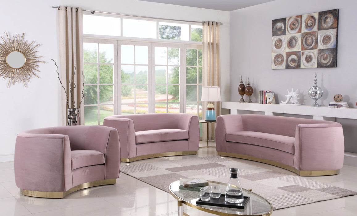 Julian Pink Velvet Loveseat