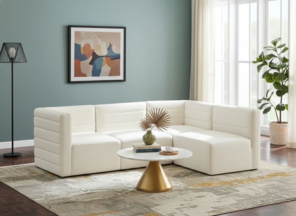 Quincy Cream Velvet Modular Sectional