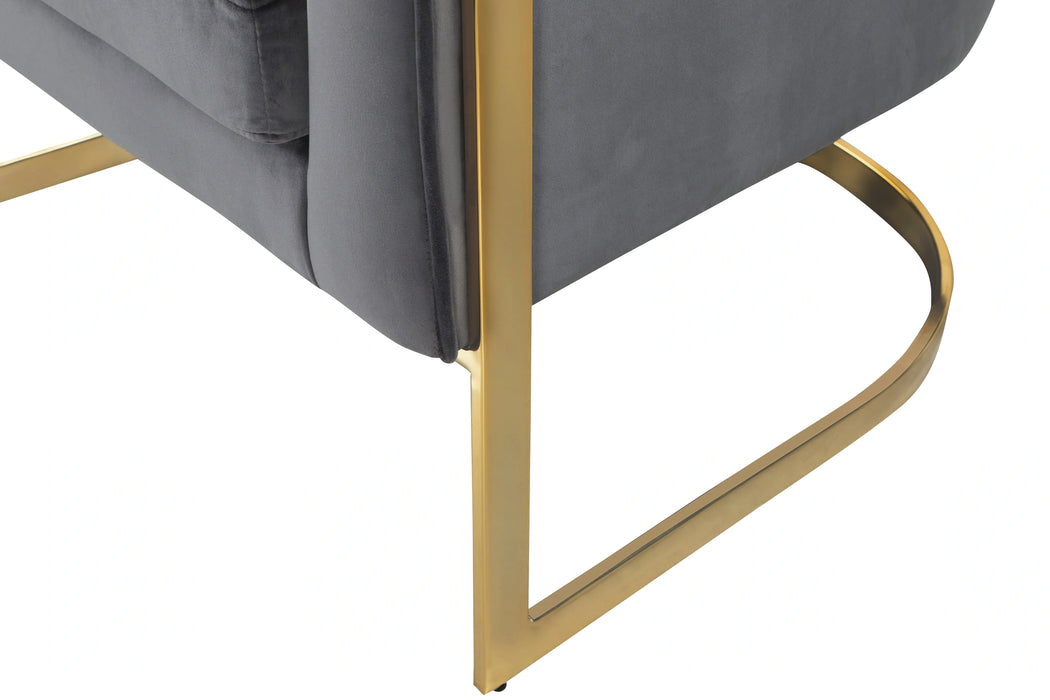 Carter Grey Velvet Accent Chair