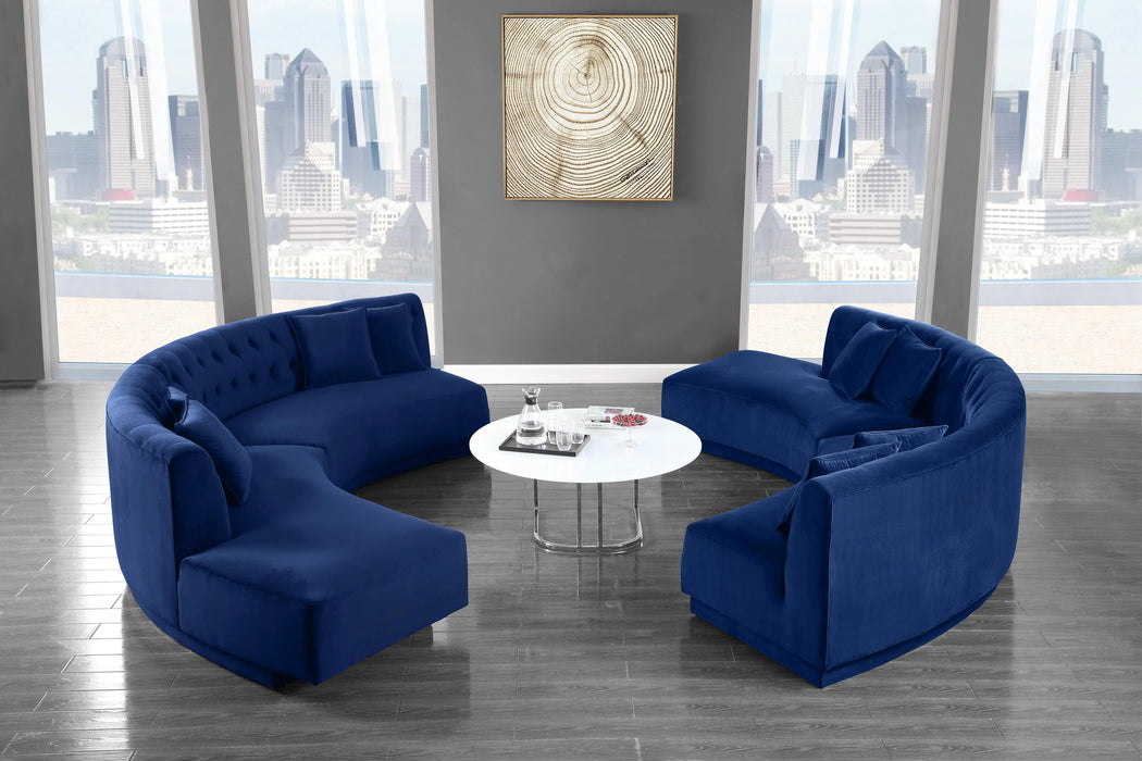 Kenzi Navy Velvet 2pc. Sectional