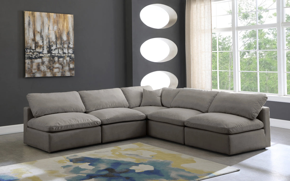 Plush Grey Velvet Standard Cloud Modular Sectional