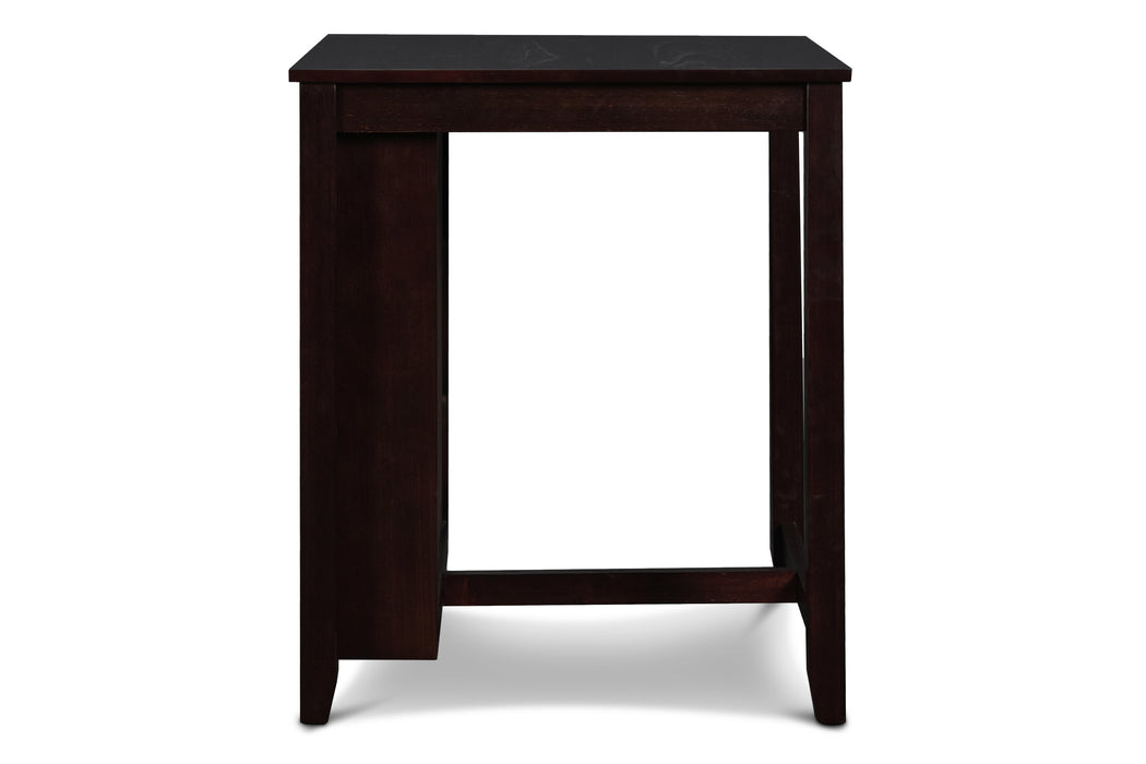 Gia 3 Pc 30" Storage Counter Table & 2 Chairs-Ebony