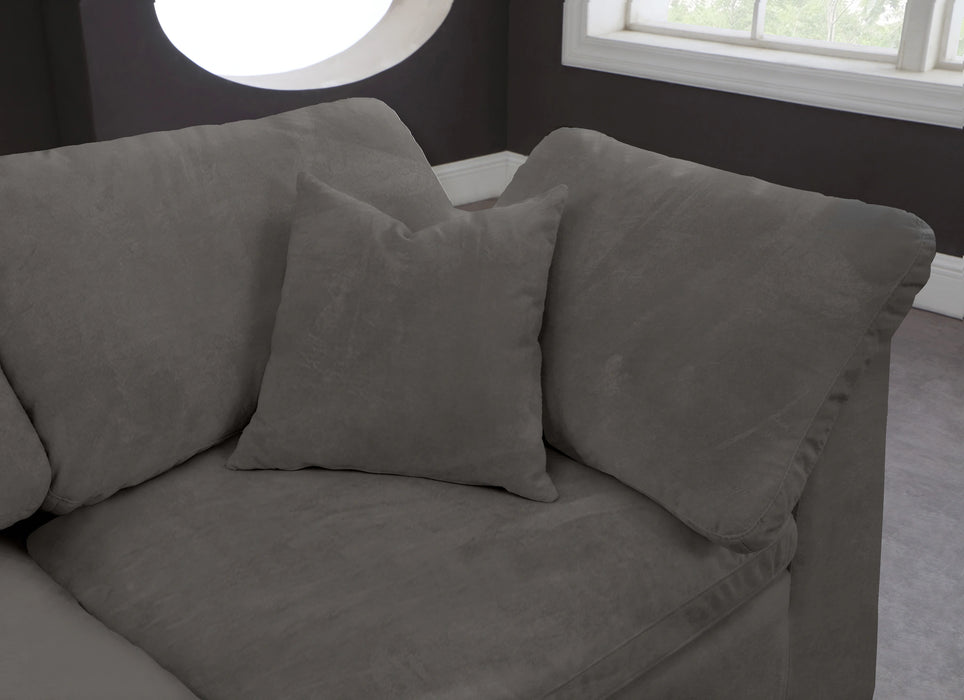 Cozy Grey Velvet Cloud Modular Sofa