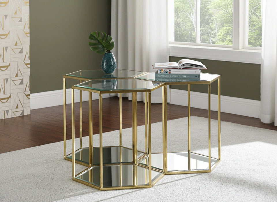 Sei Brushed Gold End Table