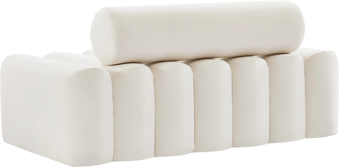 Melody Cream Velvet Loveseat