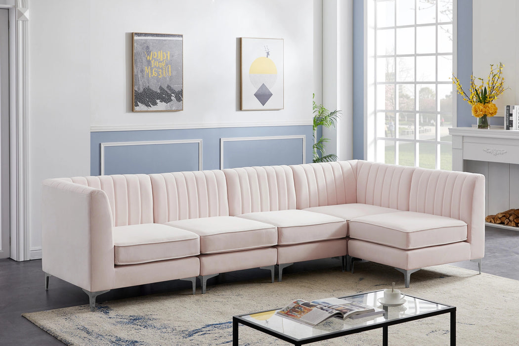 Alina Pink Velvet Modular Sectional