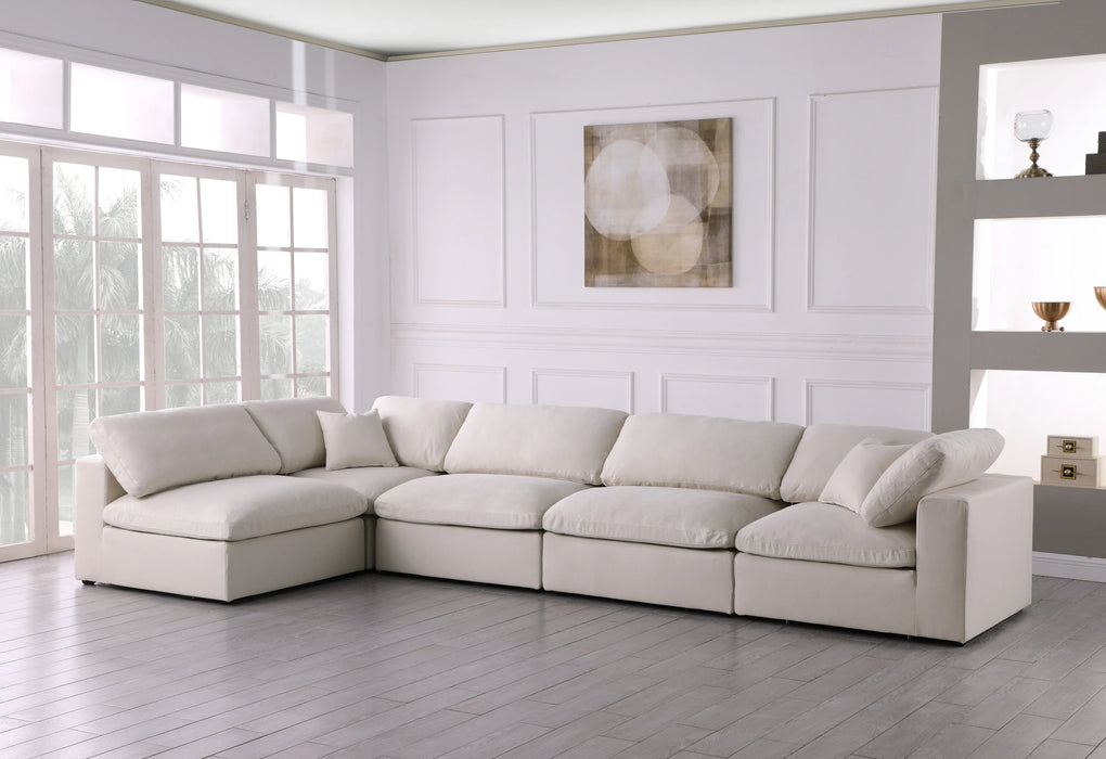 Plush Cream Velvet Standard Cloud Modular Sectional