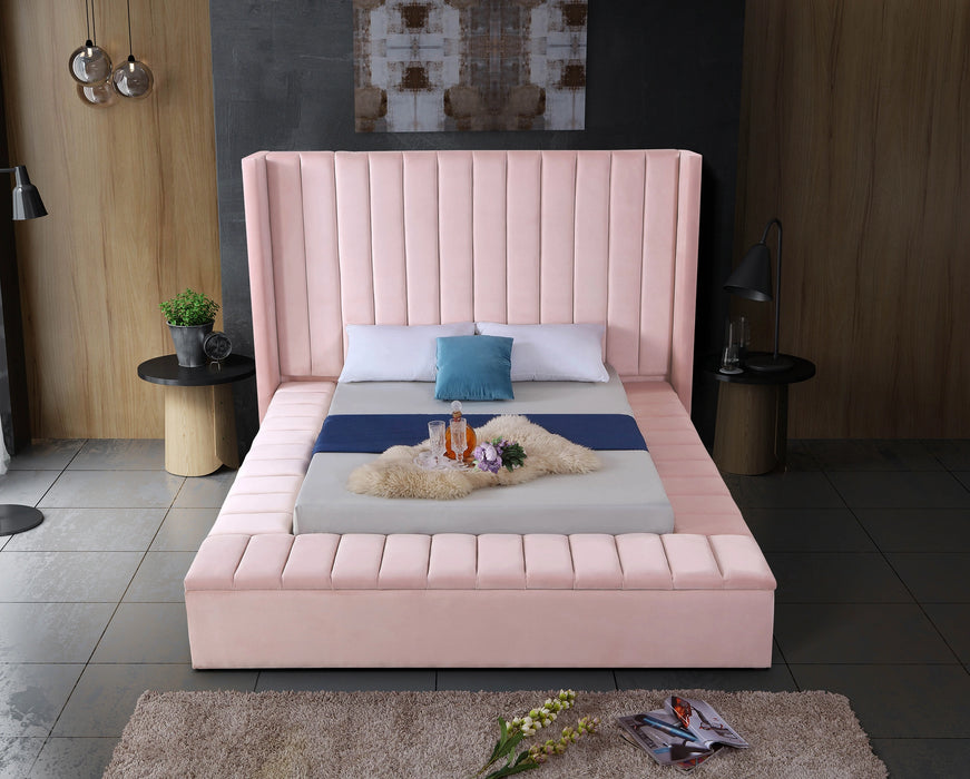 Kiki Pink Velvet Full Bed (3 Boxes)