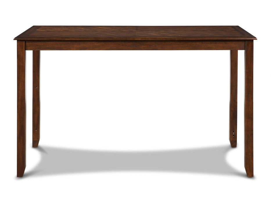 Amy 5 Pc 60" Counter Storage Table+Chairs-Brown Cherry