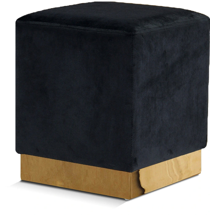 Jax Black Velvet Ottoman/Stool
