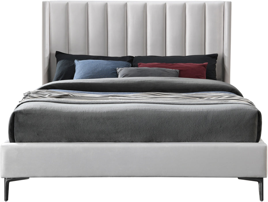 Nadia Cream Velvet King Bed