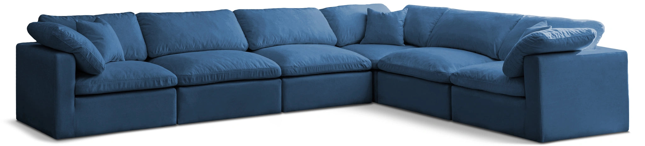 Plush Navy Velvet Standard Cloud Modular Sectional