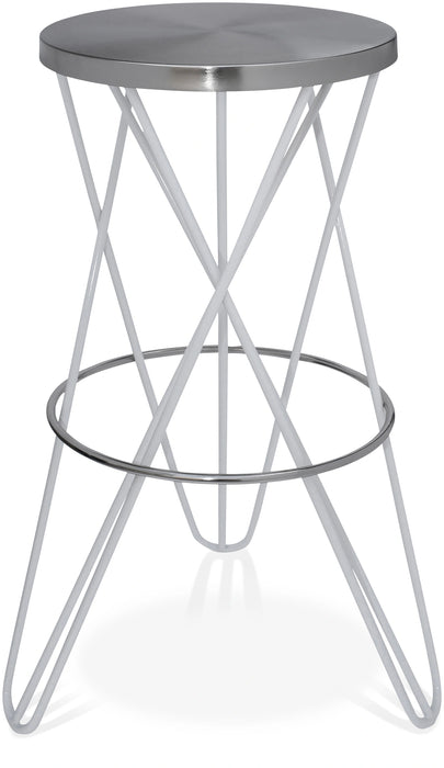 Mercury White / Silver Bar Stool