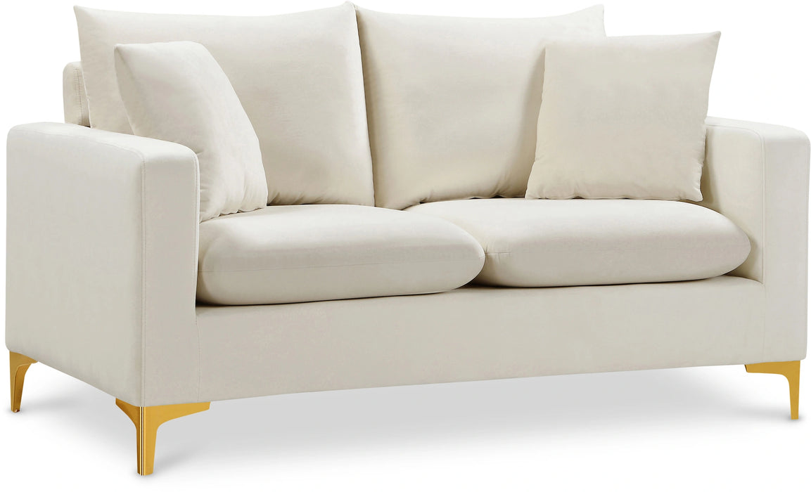Naomi Cream Velvet Loveseat