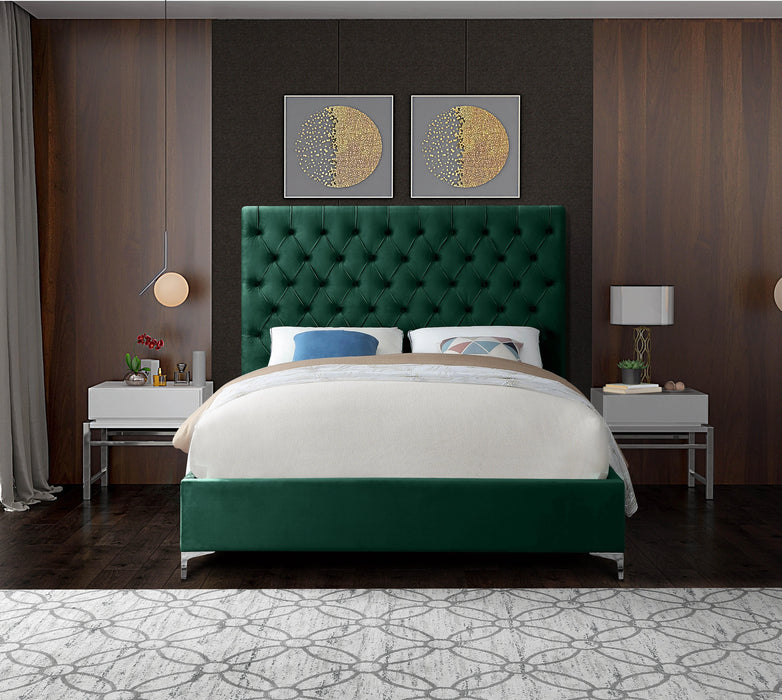 Cruz Green Velvet Full Bed
