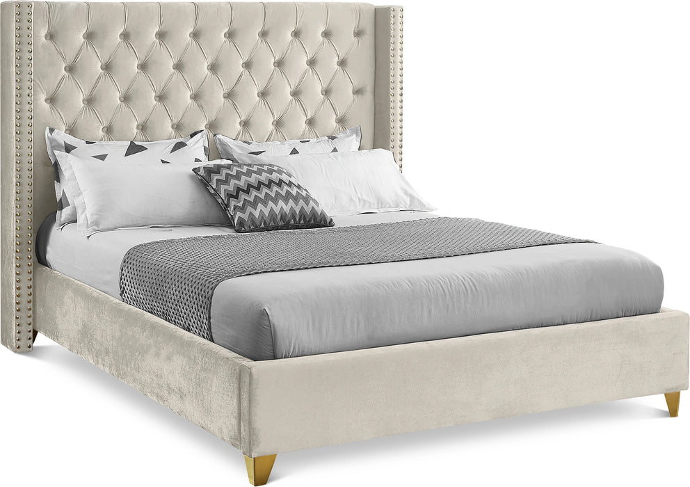 Barolo Cream Velvet Full Bed