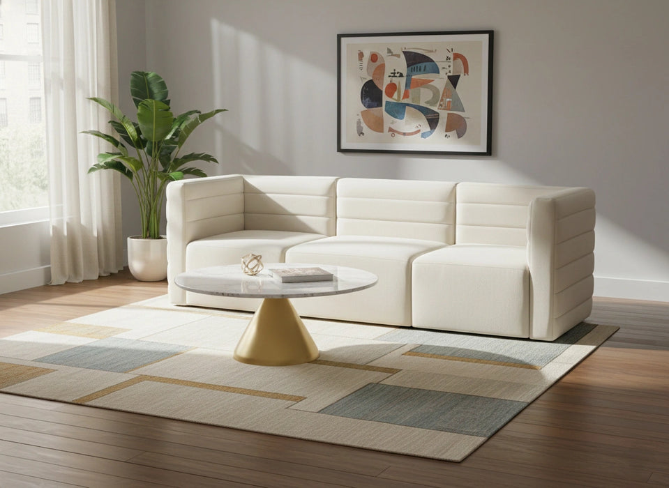 Quincy Cream Velvet Modular Sofa