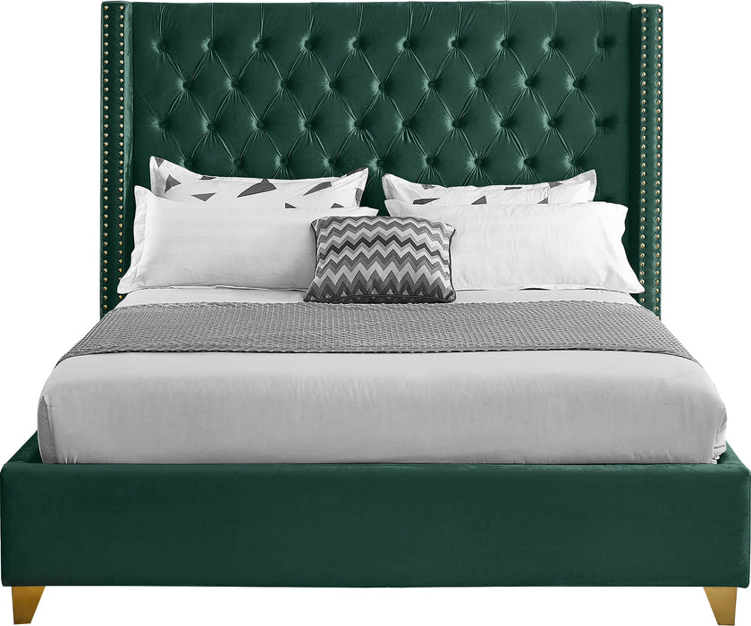 Barolo Green Velvet Full Bed