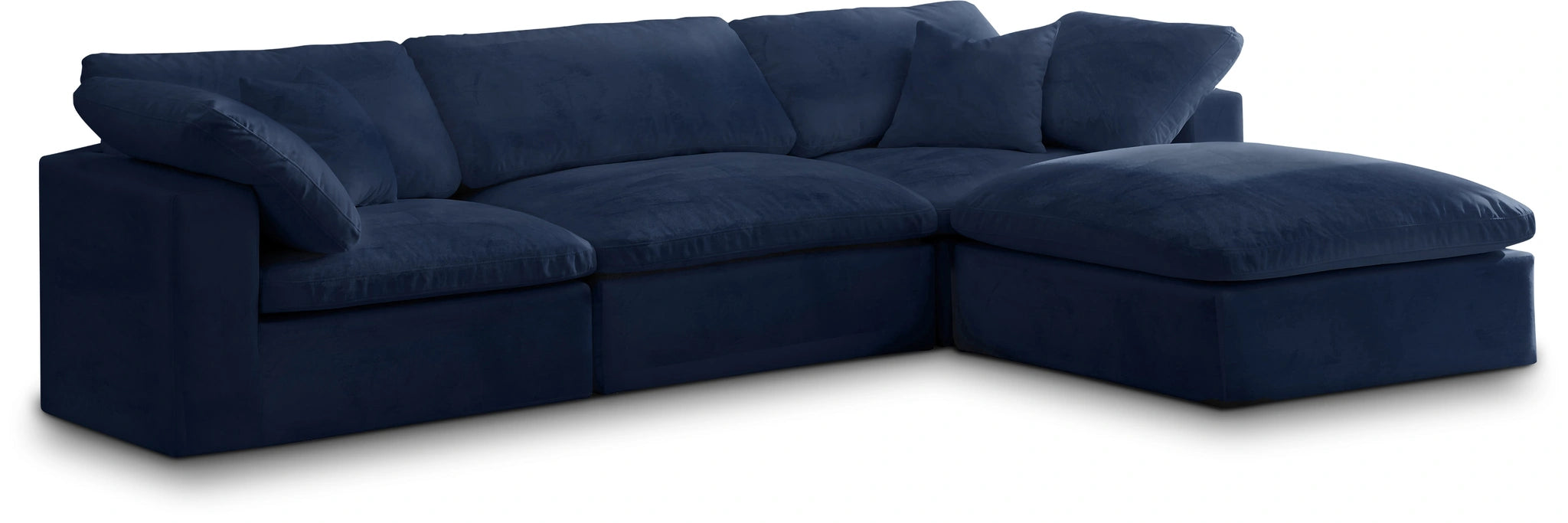 Cozy Navy Velvet Cloud Modular Sectional