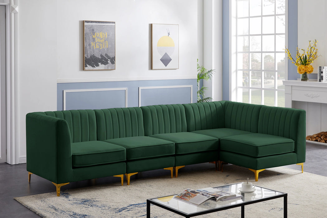 Alina Green Velvet Modular Sectional