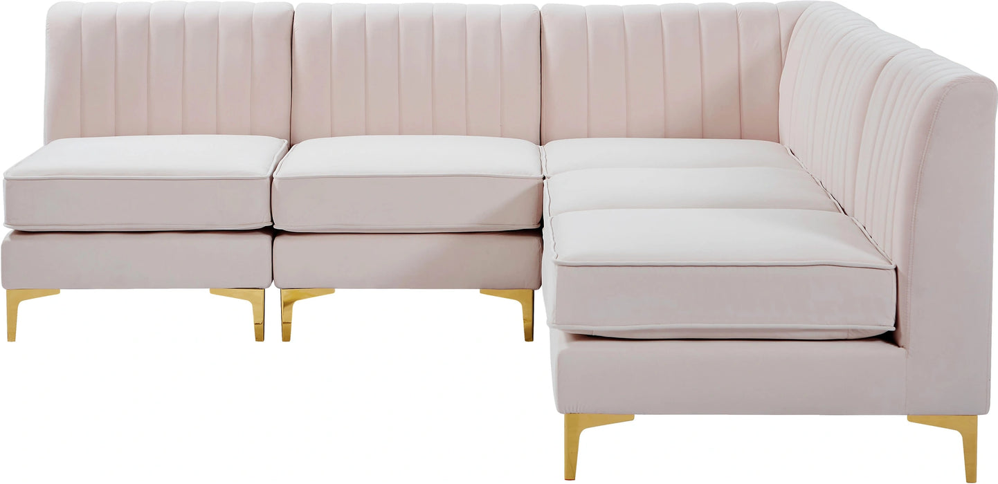 Alina Pink Velvet Modular Sectional