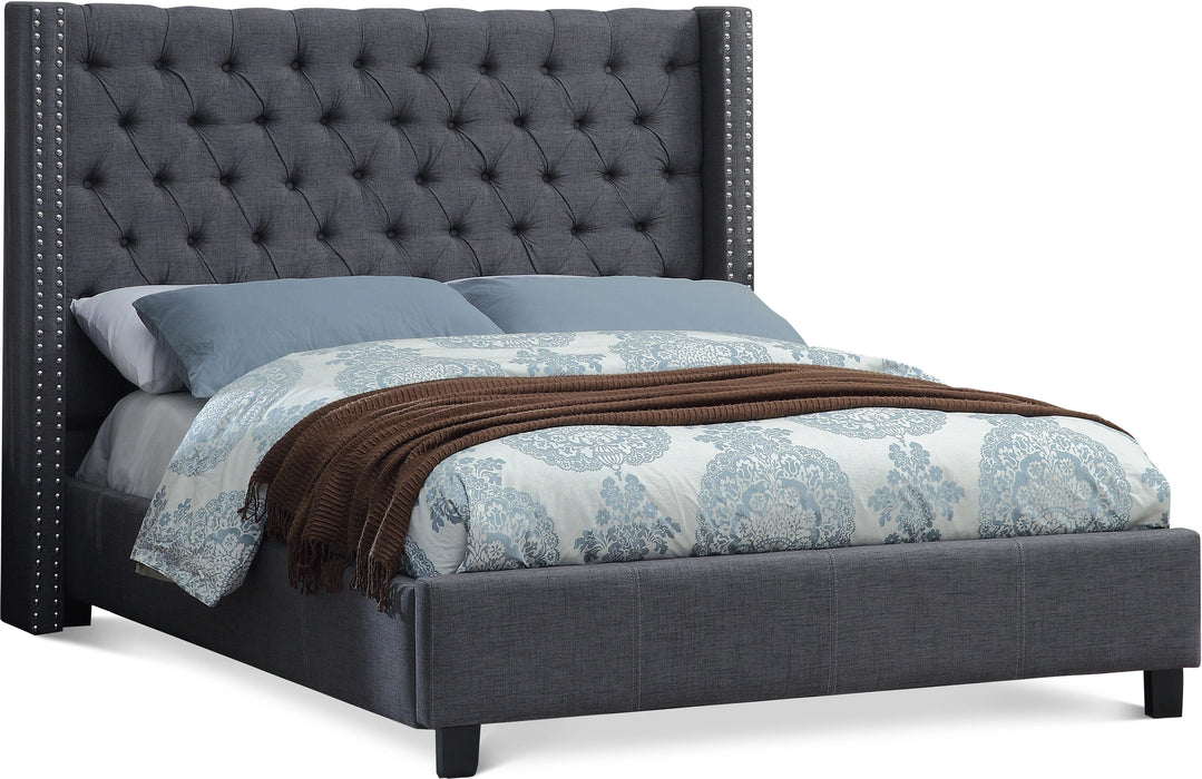 Ashton Grey Linen Queen Bed