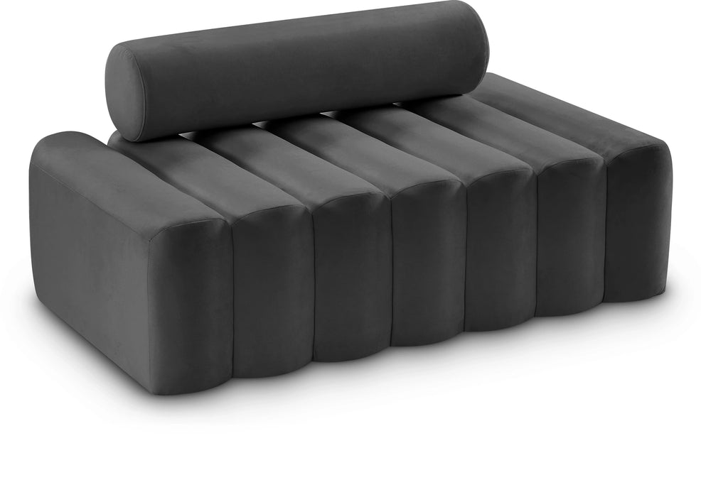 Melody Grey Velvet Loveseat