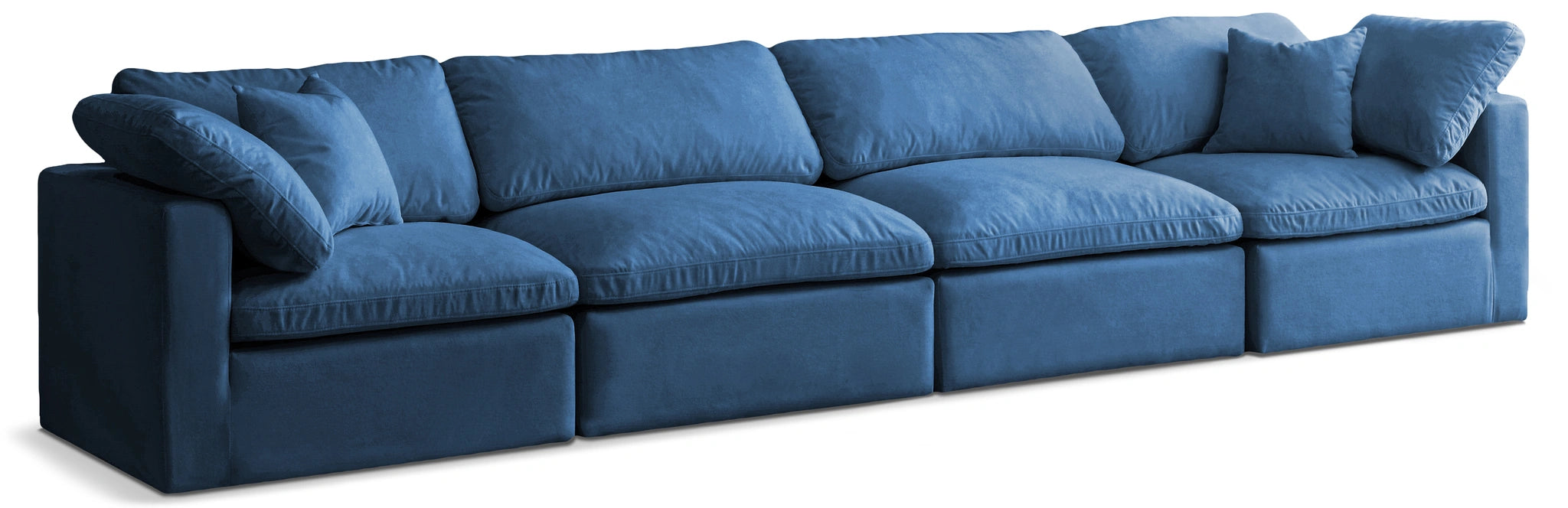 Plush Navy Velvet Standard Cloud Modular Sofa