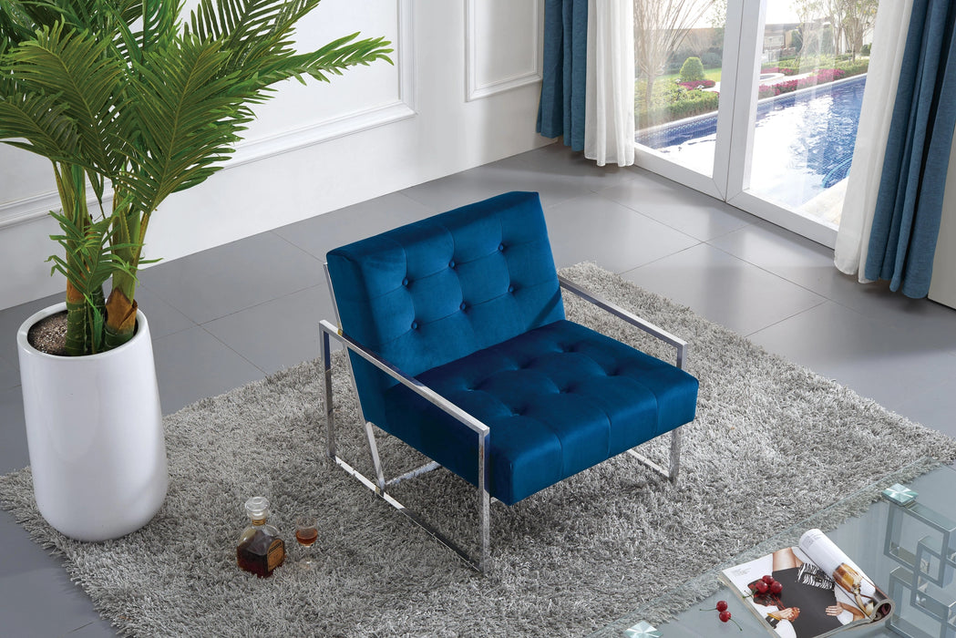 Alexis Navy Velvet Accent Chair