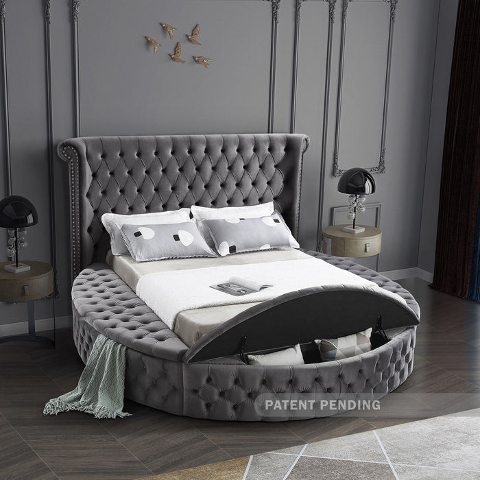 Luxus Grey Velvet Full Bed (3 Boxes)