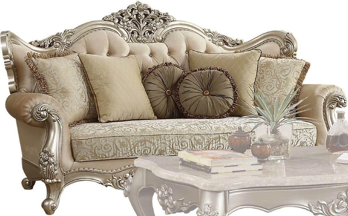 Acme Furniture Bently Sofa with 7 Pillows in Champagne 50660