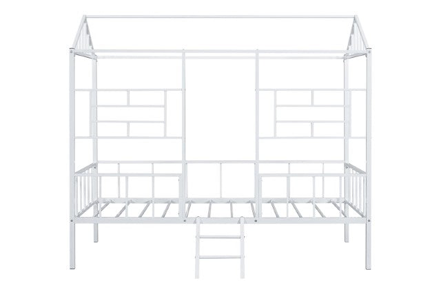 Rhonda Twin Loft Bed White, Silver, & Black