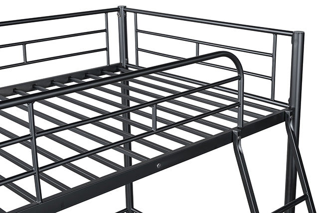 Myles Twin Loft Bed White, Silver & Black