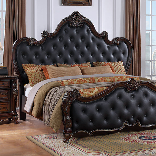 Ventresca E.King & Queen Bed White & Chrome
