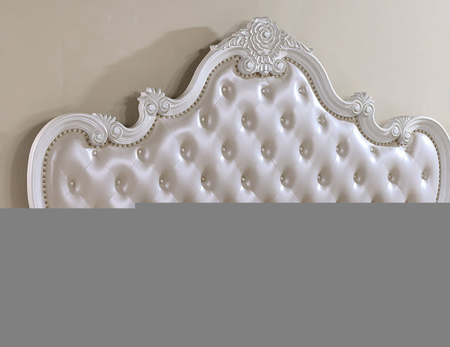 Ventresca E.King & Queen Bed White & Chrome
