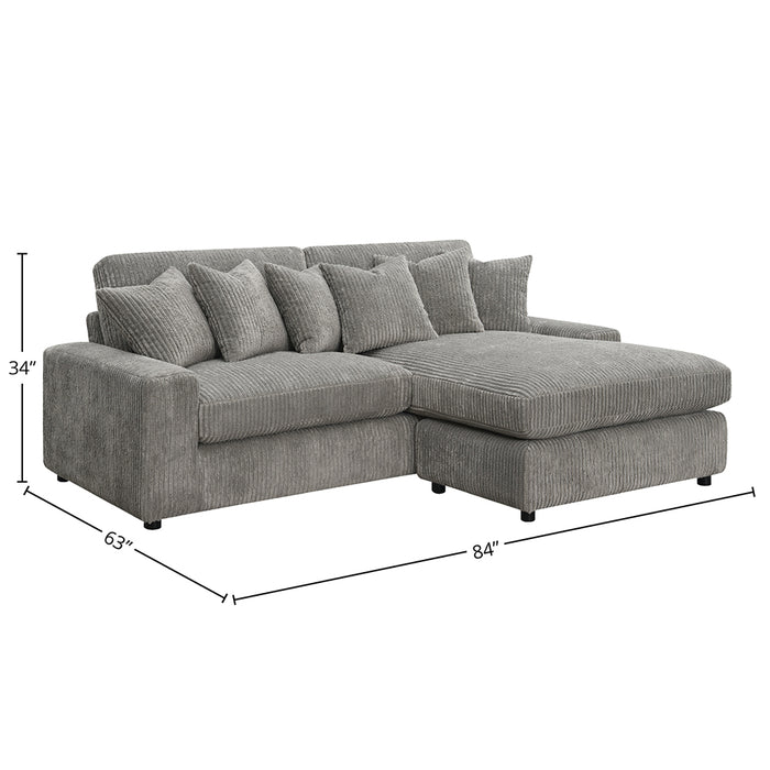 Reversible Sectional Sofa w/6 Pillows